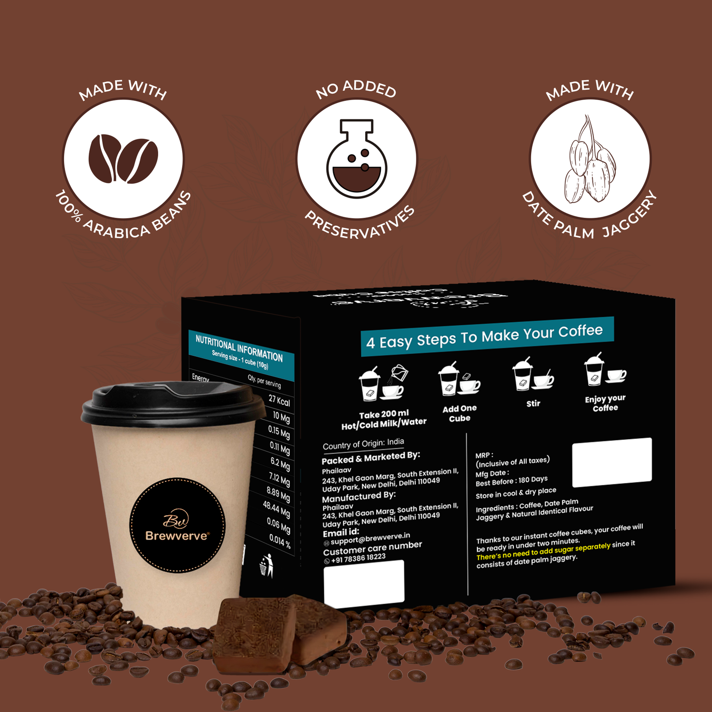 Belgium chocolate coffee cube