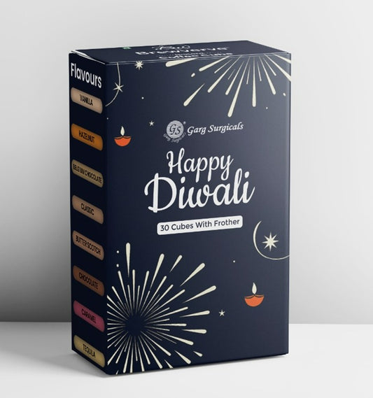 Brewverve Diwali Edition Assorted Coffee Cube Box - 30 Cubes + Electric Frother